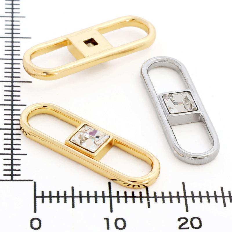Metal ring parts with stone 1 Crystal/G