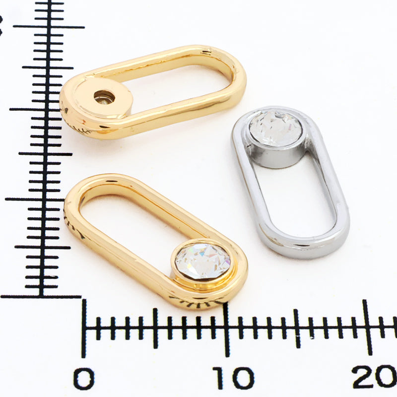 Metal ring parts with stone 2 crystal/G