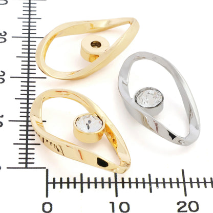 Metal ring parts with stone 3 crystal/RC