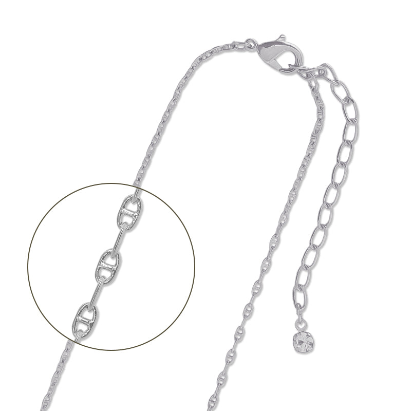 Chain neck K-432 (with adjuster) Rhodium color