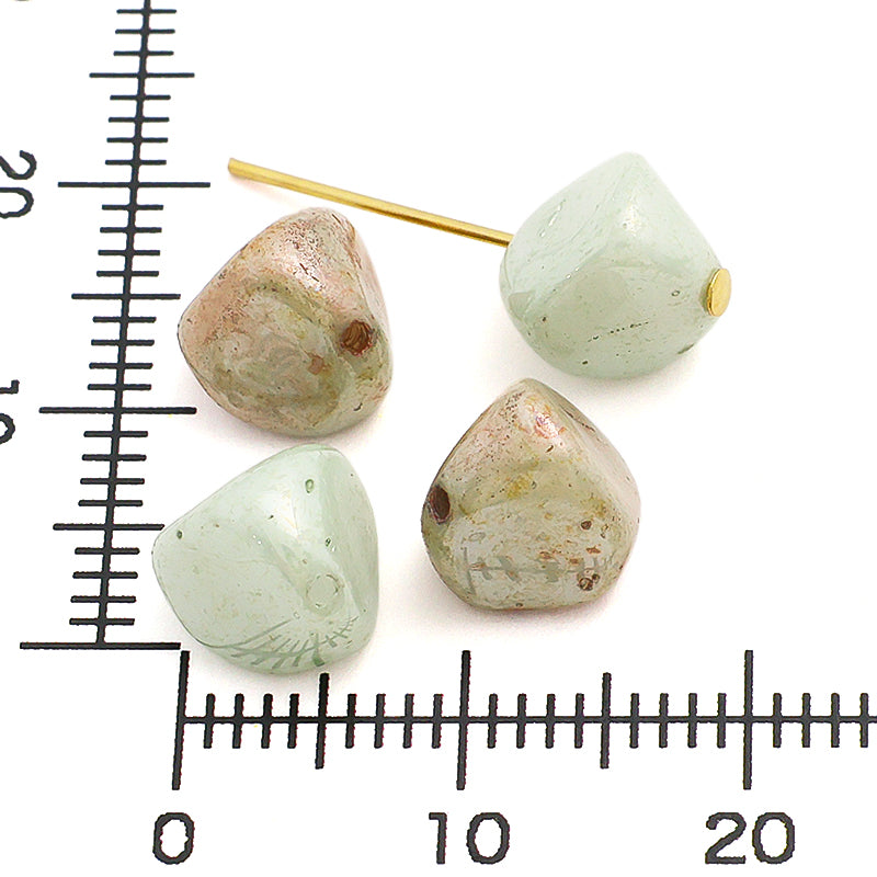 Czech Tumble Chalk White Olive Luster
