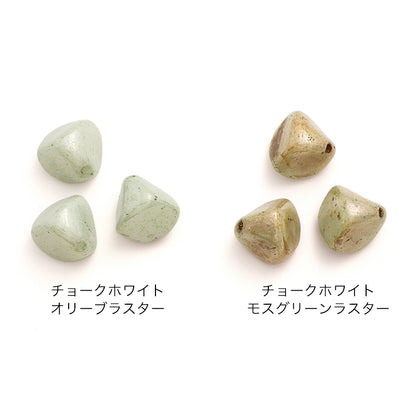 Czech Tumble Chalk White Olive Luster