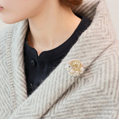 キット ひつじの刺繍ブローチ(KR1389)
