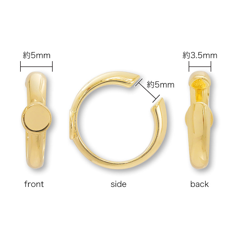 Ear cuff with round plate 2 gold