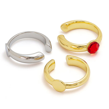 Ear cuff with round plate 2 gold