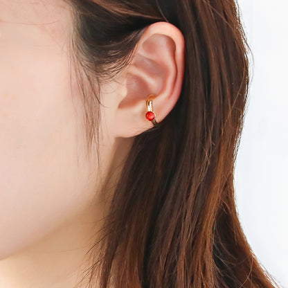 Ear cuff with round plate 2 gold