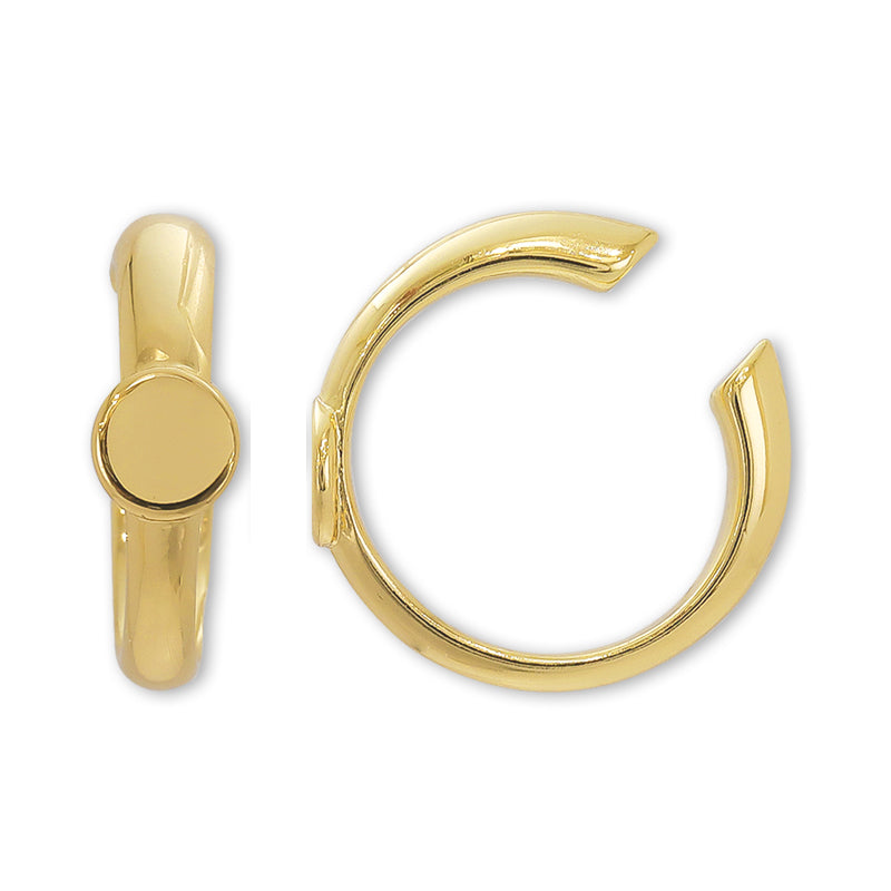 Ear cuff with round plate 2 gold