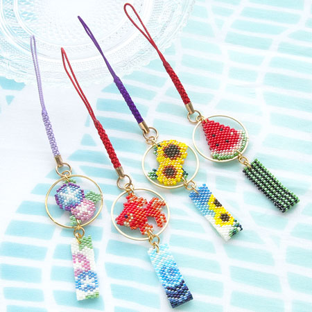 Bead stitch kit Kyo wind chime pattern netsuke