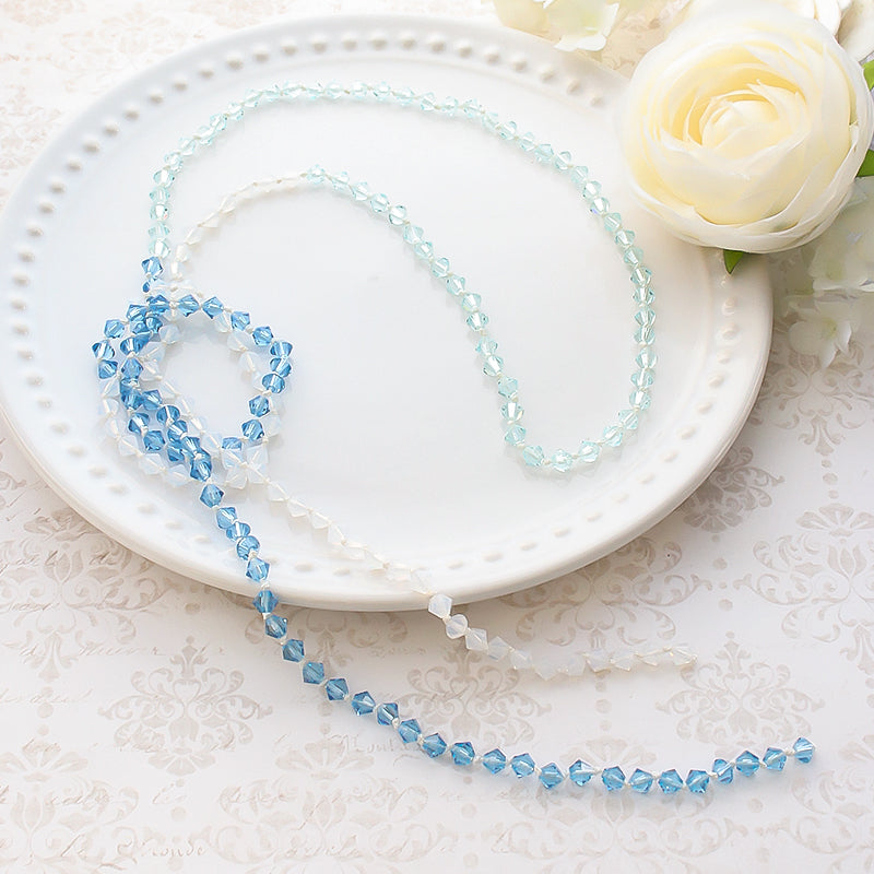 Kit Crystal Knotted Necklace Blue (KR1138)