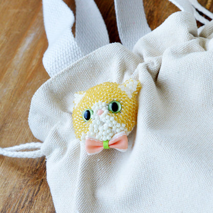 かぎ針で編むビーズ編みの猫ブローチキット(BFK-669-672)