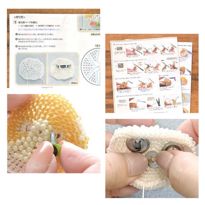 かぎ針で編むビーズ編みの猫ブローチキット(BFK-669-672)