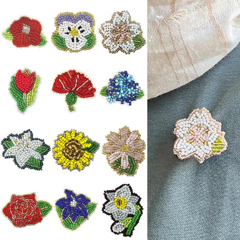 Flower embroidery brooch kit (atkl-1~12)