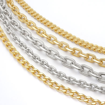 Aluminum chain AL135-4F gold