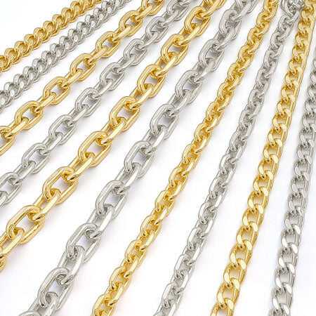 Aluminum chain AL830LF rhodium color