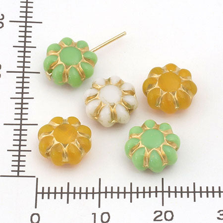 チェコ フラワー2　アイボリー/G