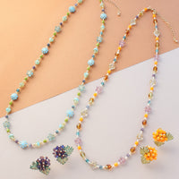 Recipe No.KR1070 Czech Beads Autumn Color Neck & Earrings