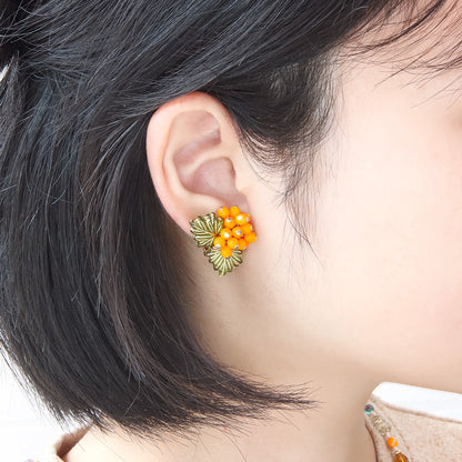 Recipe No.KR1070 Czech Beads Autumn Color Neck &amp; Earrings