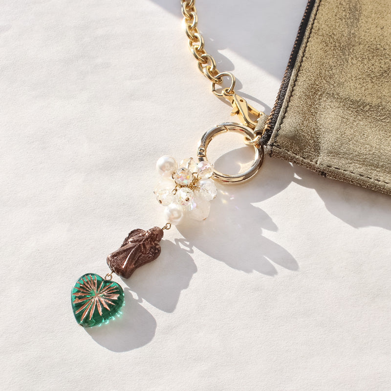 レシピ(図のみ)No.KR1076 チェコキウイハートのアクセサリー2種 – 貴和