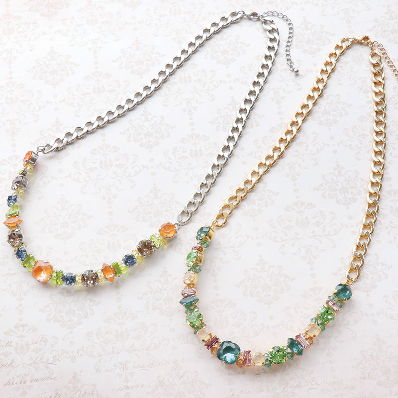 Recipe No.KR1082Kiwa crystalsRetro Glow Bijou Necklace