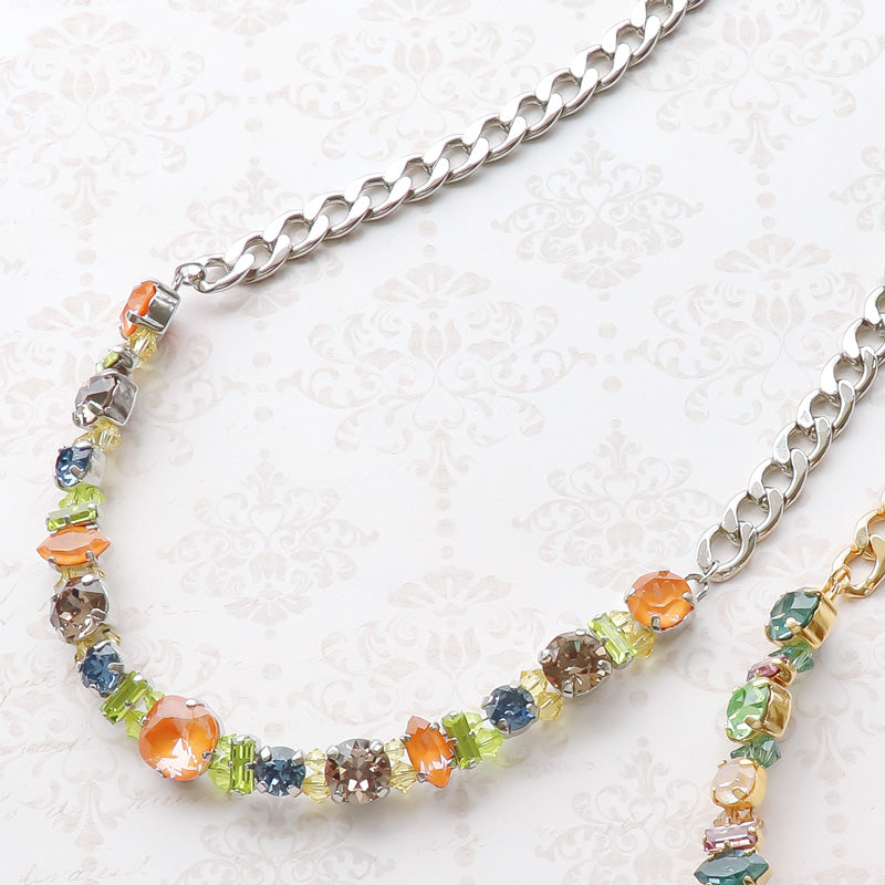 Recipe No.KR1082Kiwa crystalsRetro Glow Bijou Necklace