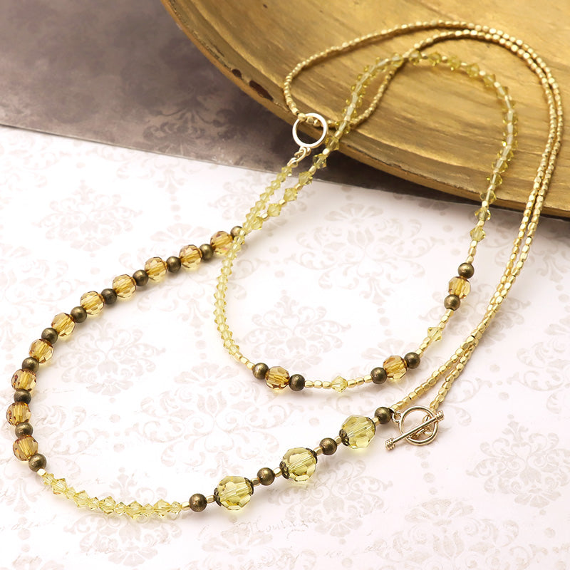 Recipe No.KR1086Kiwa crystals3way necklace