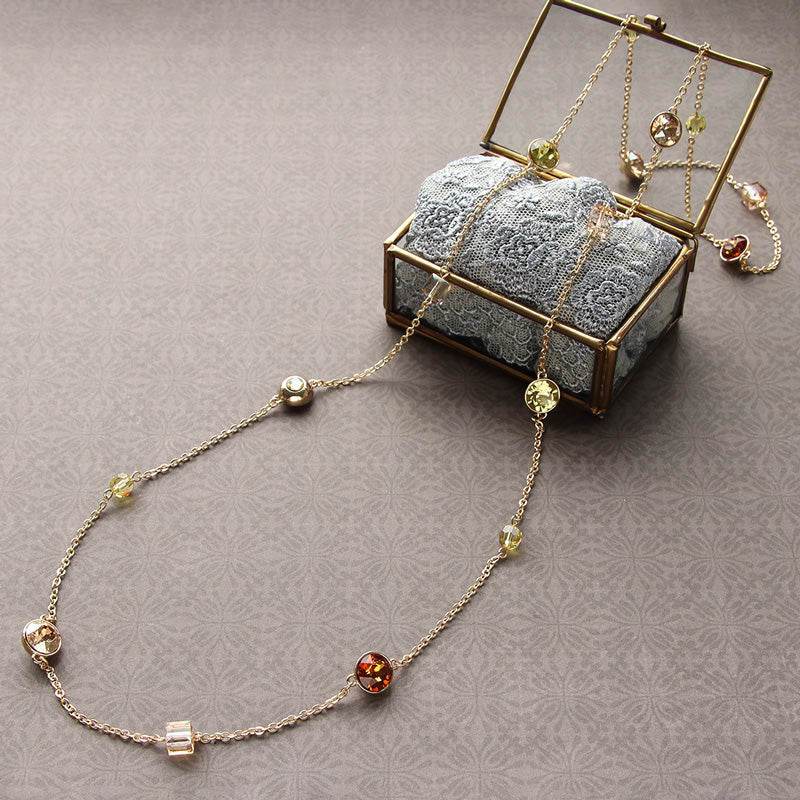 Recipe No.KR1088Kiwa crystalsReversible Stone Necklace