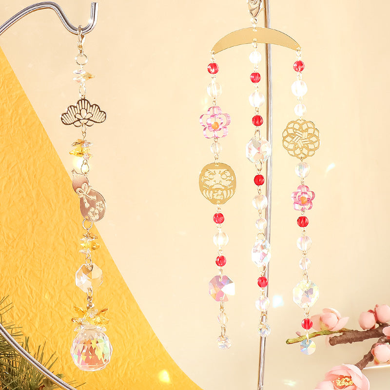 Recipe No.KR1115 Japanese -style sun catcher of crystal and etched parts