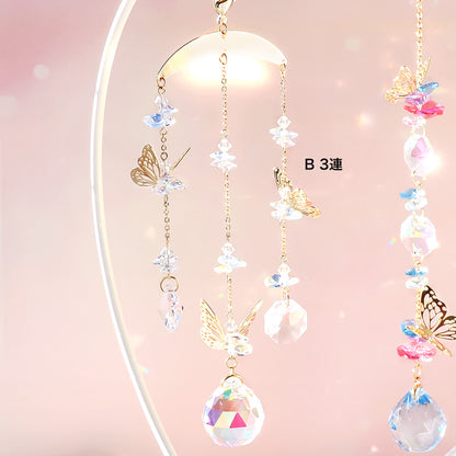 Recipe No.KR1116 Butterfly Sun Catcher of Crystal and Etching Parts