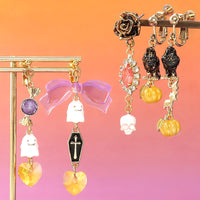 レシピNo.KR1252　ハロウィンチャームのポップイヤーアクセサリー3種