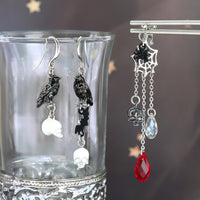 レシピNo.KR1253　ハロウィンチャームドクロのイヤーアクセサリー2種