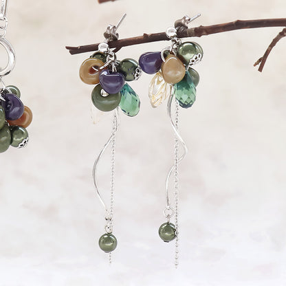 レシピNo.KR1263　ティアドロップビーズのマルチカラーネック＆ピアス