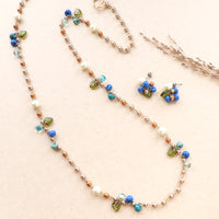 レシピNo.KR1264　ティアドロップビーズとパールのオータムネック＆ピアス