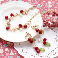 レシピNo.KR1265　ティアドロップビーズのベリーアクセサリー2種