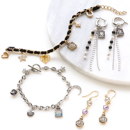 レシピNo.KR1266　石座チャームパフュームボトルのアクセサリー4種