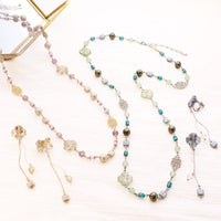 レシピNo.KR1270　チェコビーズクローバーのアクセサリー2種