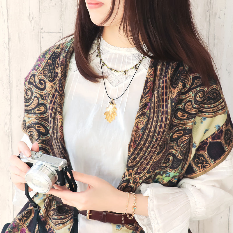 レシピNo.KR1277　ギリシャパーツのドングリモチーフネックレス2種