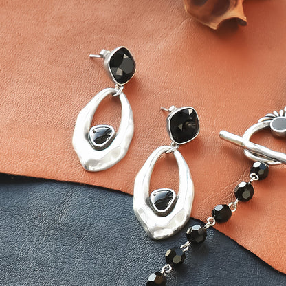 レシピNo.KR1278　ギリシャパーツのモノトーンネック＆ピアス