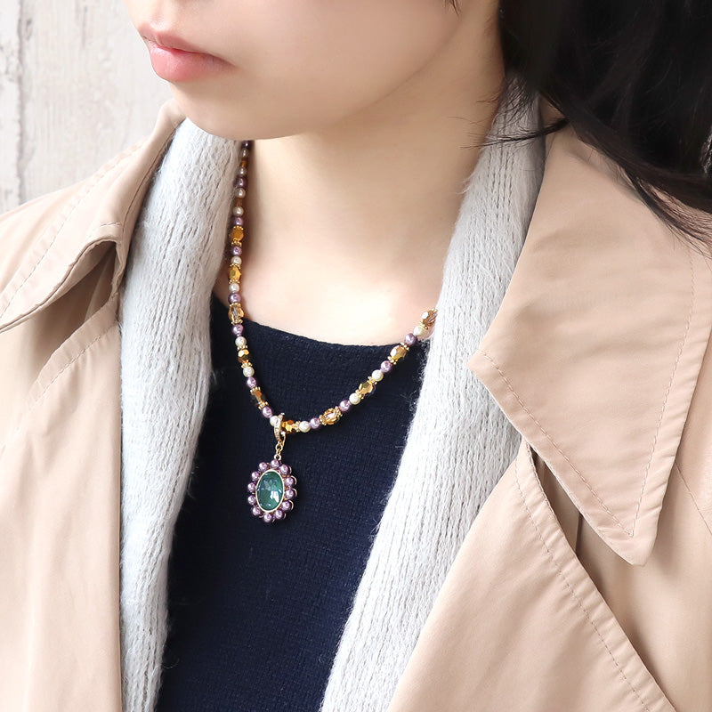 レシピNo.KR1284 貴和クリスタルのオーバルトップネックレス – 貴和