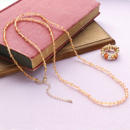 レシピNo.KR1285　貴和クリスタルのルミナスネック＆リング