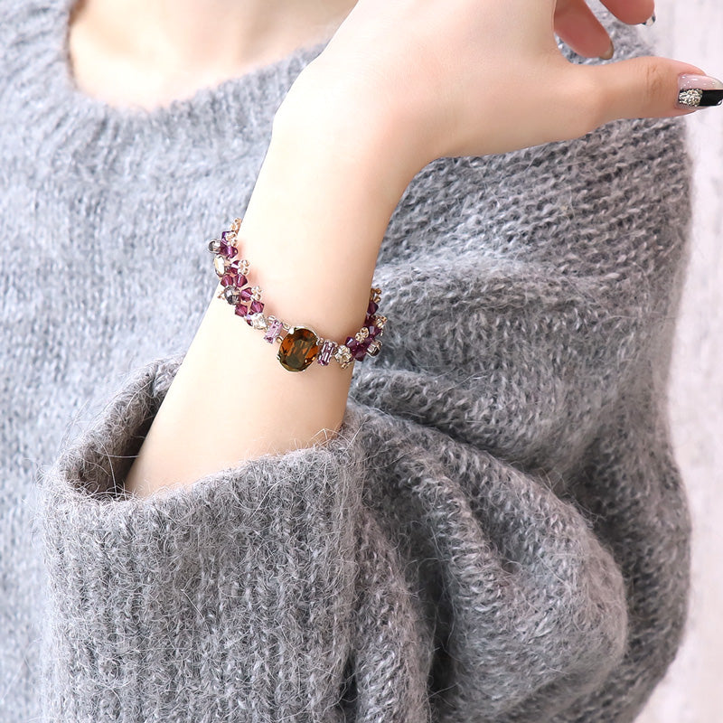 レシピNo.KR1286　貴和クリスタルのビーズ編みブレスレット