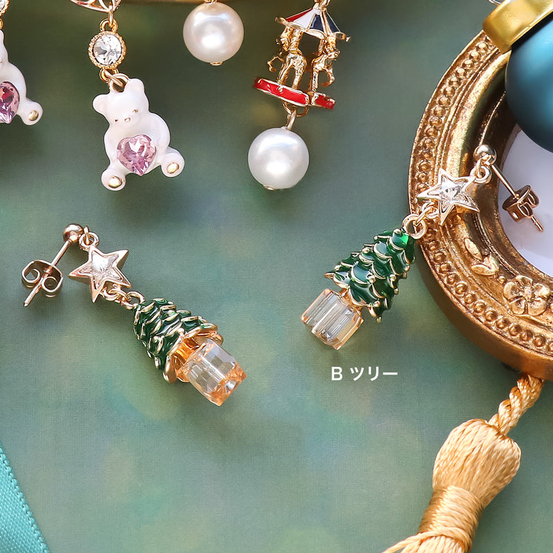 レシピNo.KR1291 クリスマスチャームのピアス3種 – 貴和製作所