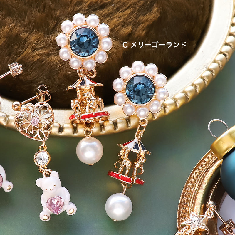 レシピNo.KR1291 クリスマスチャームのピアス3種 – 貴和製作所