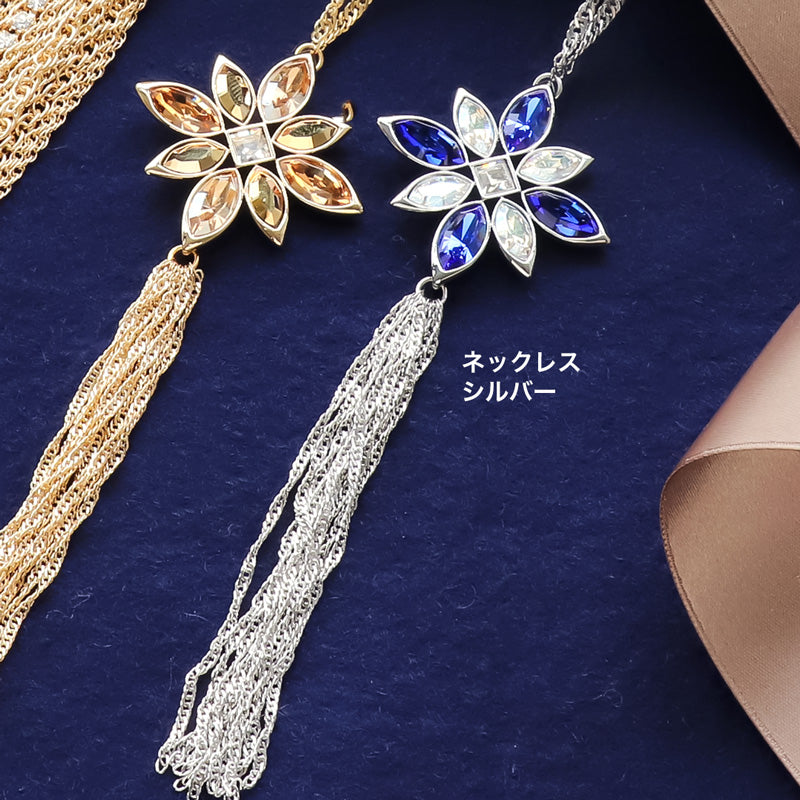 レシピNo.KR1294 貴和クリスタルのタッセルビジューアクセサリー2種