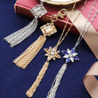 レシピNo.KR1294　貴和クリスタルのタッセルビジューアクセサリー2種