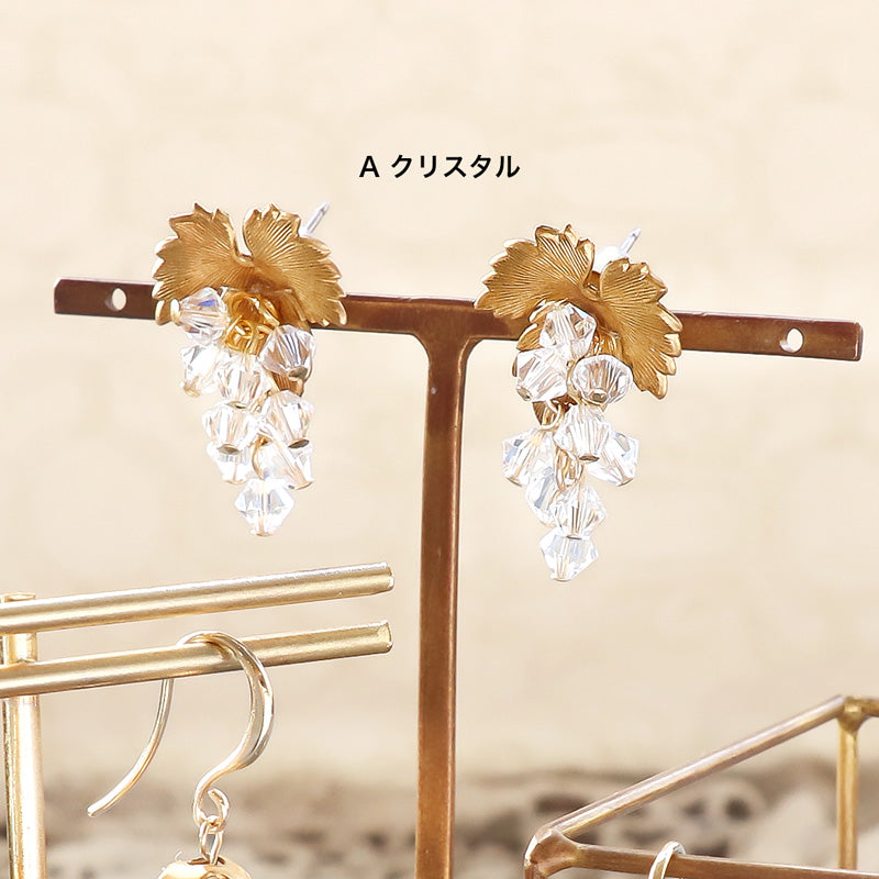 レシピNo.KR1295 アメリカチャームのボタニカルピアス3種 – 貴和製作所