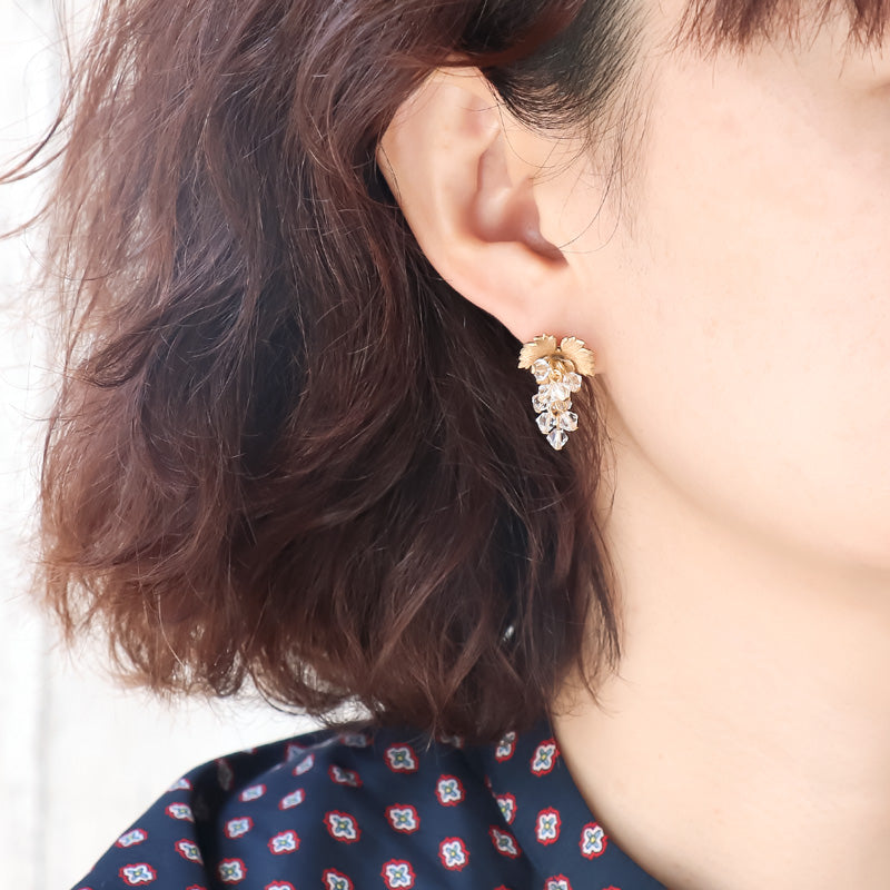 レシピNo.KR1295　アメリカチャームのボタニカルピアス3種