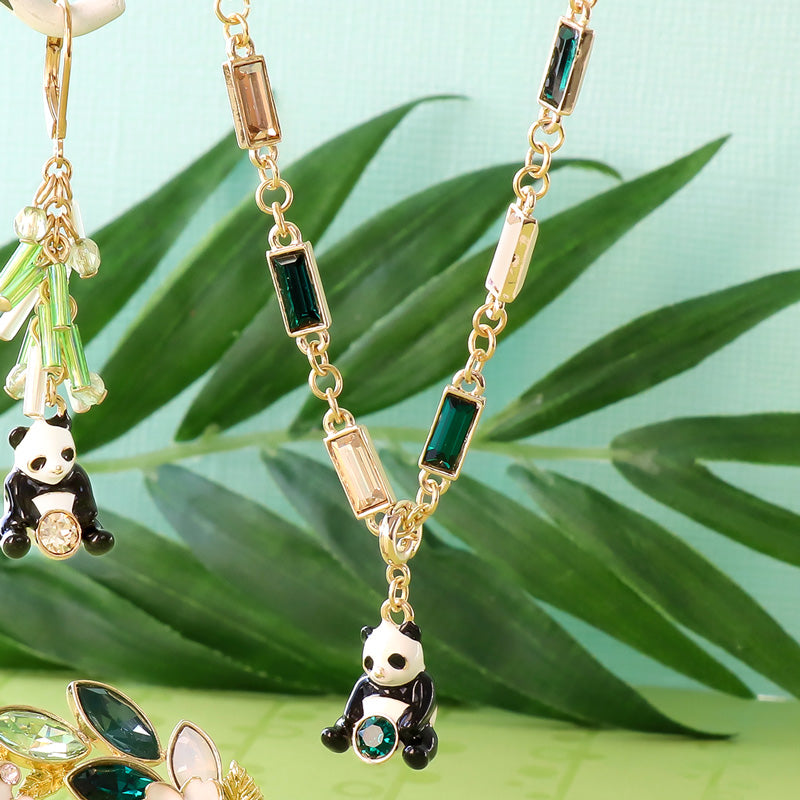 レシピNo.KR1298　石座チャームパンダのアクセサリー3種