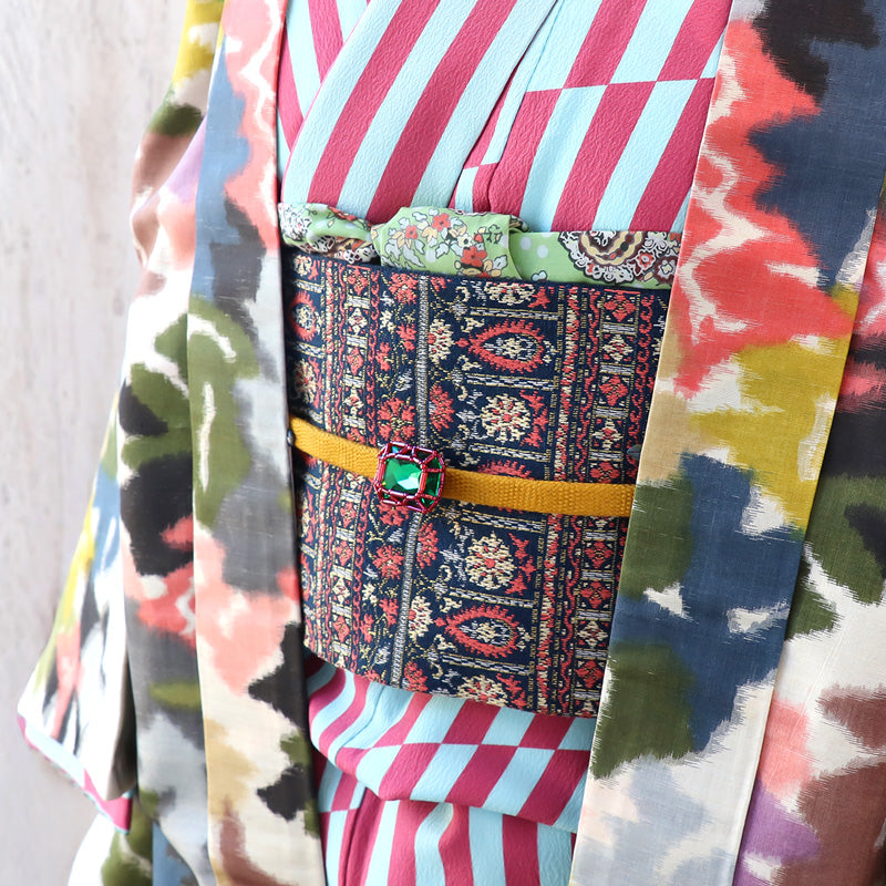 レシピNo.KR1301　貴和クリスタルの宝石編み帯留め2種