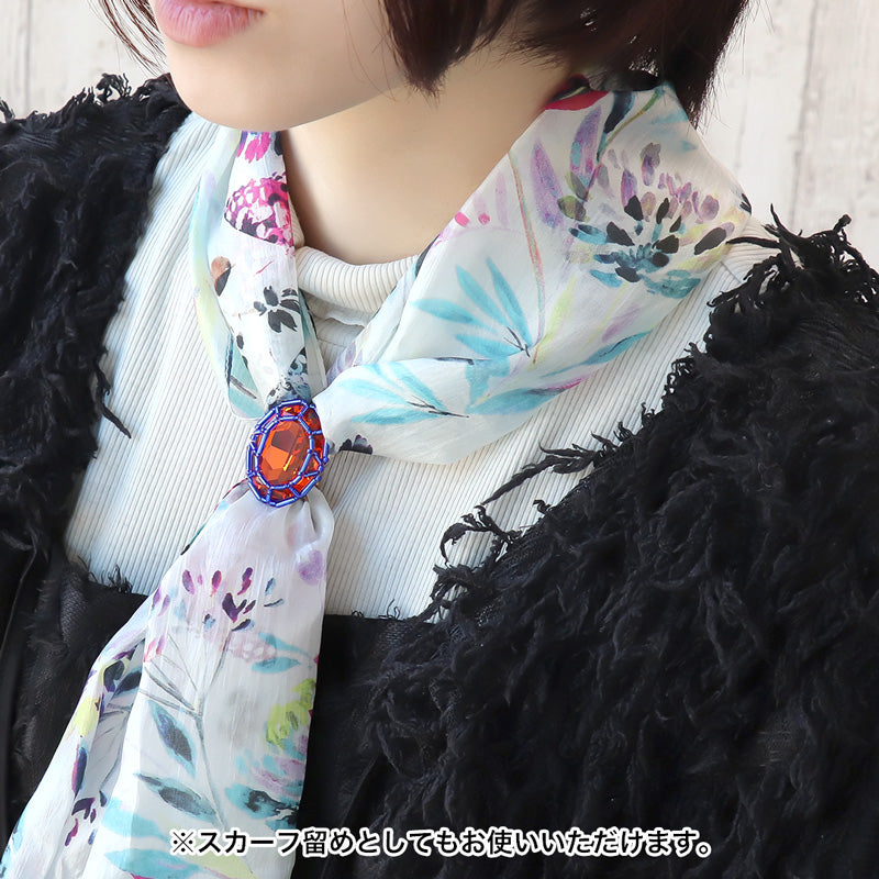 レシピNo.KR1301　貴和クリスタルの宝石編み帯留め2種