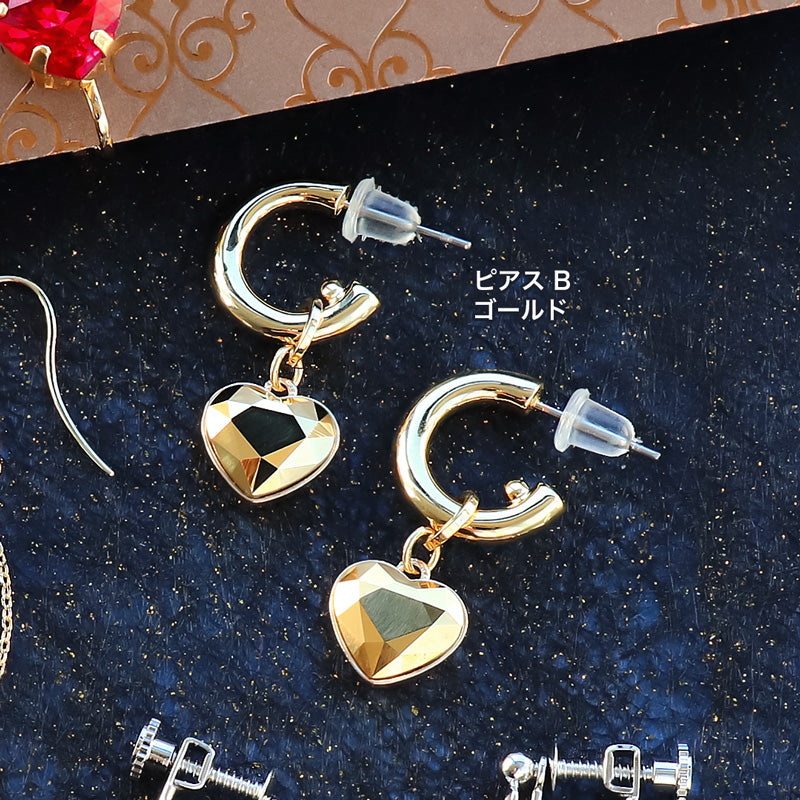 レシピNo.KR1310 貴和クリスタルのシンプルハートイヤーアクセサリー4